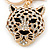 Crystal Tiger Keyring/ Bag Charm In Gold Plating - 11cm L - view 6