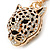 Crystal Tiger Keyring/ Bag Charm In Gold Plating - 11cm L - view 8