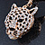 Crystal Tiger Keyring/ Bag Charm In Gold Plating - 11cm L - view 4