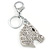Clear Crystal Horse Head Keyring/ Bag Charm In Silver Tone - 12cm L - view 6