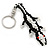 Black/ White Glass Bead Crocodile Keyring/ Bag Charm - 17cm Length - view 2
