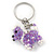 Lavender/ White Glass Bead Scottie Dog Keyring/ Bag Charm - 8cm L - view 4