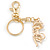 Clear/ Red Austrian Crystal Queen Kitty Keyring/ Bag Charm In Gold Tone - 11cm L - view 4