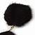 Black Faux Fur Pom-Pom and Dark Grey Metallic Faux Leather Tassel Gold Tone Key Ring/ Bag Charm - 21cm L - view 4