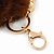 Chocolate Brown Faux Fur Pom-Pom and Light Gold Metallic Faux Leather Tassel Gold Tone Key Ring/ Bag Charm - 21cm L - view 3
