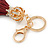 Oxblood Suede Leather Tassel with Gold Tone Crystal Royal Crown Motif Key Ring/ Bag Charm - 21cm L - view 4