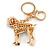Clear Crystal Dog Keyring/ Bag Charm In Gold Tone Metal - 10cm L - view 4