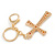 Clear Crystal Cross Keyring/ Bag Charm In Gold Tone - 11cm L - view 4