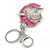 Clear Crystal, Pink Enamel Unicorn Keyring/ Bag Charm In Silver Tone Metal - 10cm L - view 3