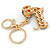 Hematite Crystal Badger-Dog Keyring/ Bag Charm In Gold Tone Metal - 7cm L - view 2