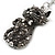 Hematite Crystal Kitty Keyring/ Bag Charm In Silver Tone - 11cm L - view 3