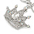 Clear/ AB Crystal Crown Keyring/ Bag Charm In Silver Tone - 10cm L - view 2