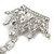 Clear/ AB Crystal Crown Keyring/ Bag Charm In Silver Tone - 10cm L - view 4