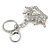 Clear/ AB Crystal Crown Keyring/ Bag Charm In Silver Tone - 10cm L - view 5