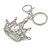 Clear/ AB Crystal Crown Keyring/ Bag Charm In Silver Tone - 10cm L - view 7