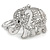 Clear Crystal Elephant Keyring/ Bag Charm In Silver Tone - 10cm L - view 5