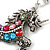 Multicoloured Crystal Unicorn Keyring/ Bag Charm In Aged Silver Tone Metal - 13cm L - view 3