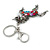Multicoloured Crystal Unicorn Keyring/ Bag Charm In Aged Silver Tone Metal - 13cm L - view 5