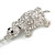 Clear Crystal Turtle Keyring/ Bag Charm In Silver Tone - 11cm L - view 4