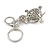 Clear Crystal Turtle Keyring/ Bag Charm In Silver Tone - 11cm L - view 6