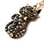 Hematite Crystal Kitty Keyring/ Bag Charm In Gold Tone - 11cm L - view 4