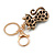 Hematite Crystal Kitty Keyring/ Bag Charm In Gold Tone - 11cm L - view 6