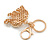 Clear Crystal Elephant Keyring/ Bag Charm In Gold Tone - 10cm L - view 5