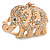 Clear Crystal Elephant Keyring/ Bag Charm In Gold Tone - 10cm L - view 6