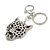 Statement Crystal Tiger Keyring/ Bag Charm In Silver Tone - 11cm L - view 2