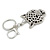 Statement Crystal Tiger Keyring/ Bag Charm In Silver Tone - 11cm L - view 5