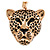 Statement Leopard Keyring/ Bag Charm In Gold Tone - 11cm L - view 2