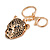 Statement Leopard Keyring/ Bag Charm In Gold Tone - 11cm L - view 3