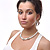 Silver Bead Glass Pearl Necklace - view 5