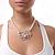 Open Rose Design Imitation Pearl Necklace - view 5