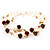 Gold Cirlce Brown Bead Layered Necklace - view 3