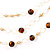Gold Cirlce Brown Bead Layered Necklace - view 4