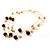 Gold Cirlce Brown Bead Layered Necklace - view 5