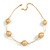 Gold Mesh Imitation Pearl Fashion Necklace
