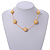 Gold Mesh Imitation Pearl Fashion Necklace - view 3