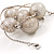 Silver Mesh Imitation Pearl Costume Necklace - view 5
