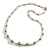 Long Silver-Tone Station Imitation Pearl Necklace - view 3