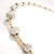 Long Silver-Tone Station Imitation Pearl Necklace - view 8
