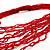 Hot Red Multi-Stranded Beaded Costume Necklace - view 3