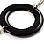 Long Black Oval Resin Bead Costume Necklace In Silver Plated Metal - 108cm L - view 5