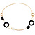 Statement Long Black Resin Fashion Necklace In Gold Plated Metal - 90cm L - view 7