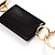 Statement Long Black Resin Fashion Necklace In Gold Plated Metal - 90cm L - view 10