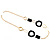 Statement Long Black Resin Fashion Necklace In Gold Plated Metal - 90cm L - view 3