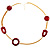 Long Red Geometric Plastic Costume Necklace - 108cm L - view 6