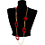 Long Red Geometric Plastic Costume Necklace - 108cm L - view 5