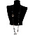 Long Black Large Twisted Oval Link Fashion Necklace - view 2
